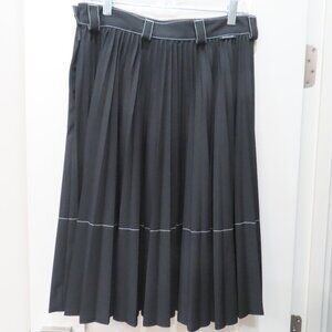 Moncler Black Accordion Pleat Skirt with White Stitching size 44 (L)
